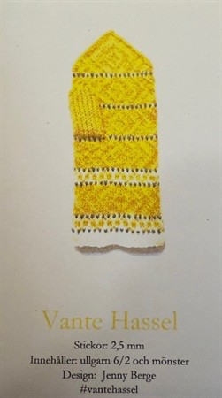 Stickning set Vante Hassel Gul